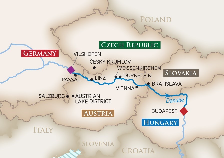Danube River Golf Cruise Map AmaWaterways AmaMagna