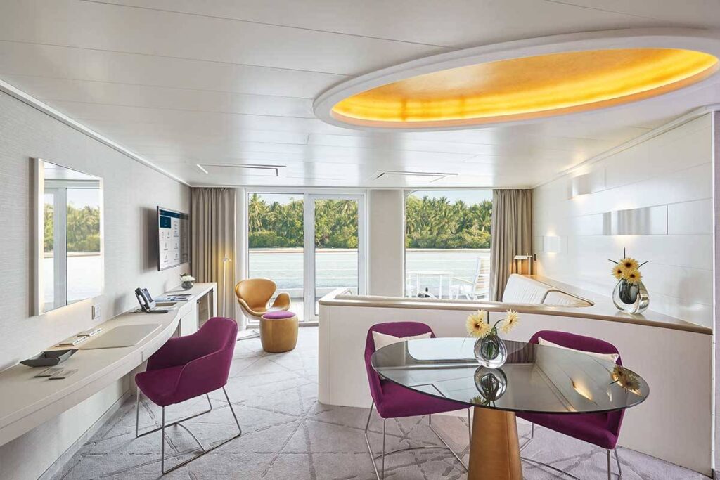 view of grand suite with veranda on cruise ship
