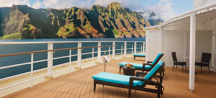 Photo of balcony on Pride of America cruise ship.