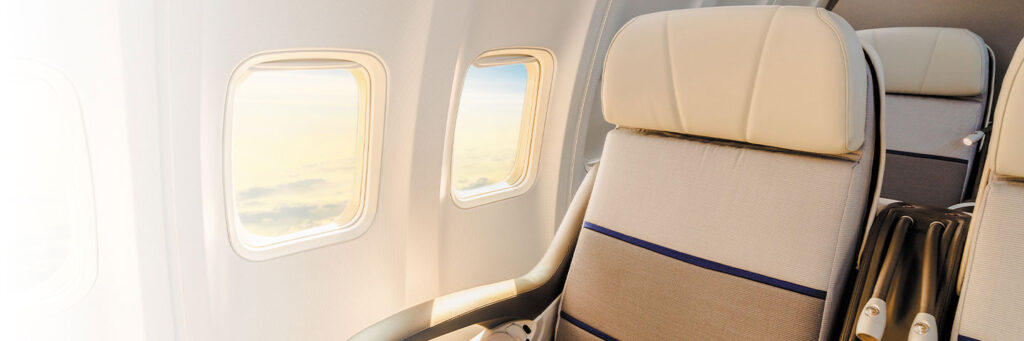 FREE BUSINESS CLASS AIR image shows business class air seats
